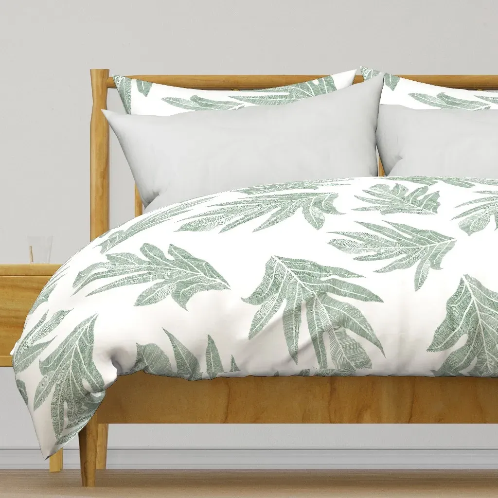 Ulu Nui Holidays Green On Duvet Cover - Sage Green product