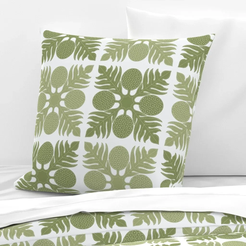 Ulu Quilt Dark and Light Sage Euro Pillow Sham - Olive Green product