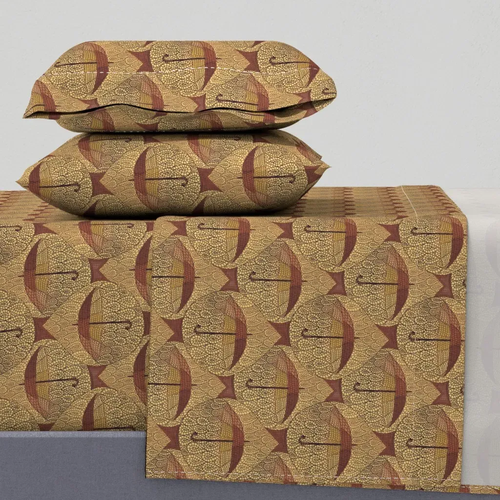 Umbrella Faux Sais Full Sheet Set - Beige product