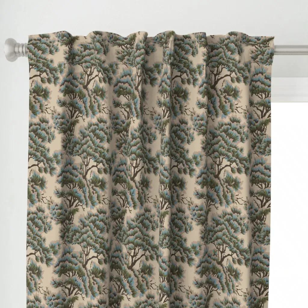 Umbria Dusk Woods Curtain Panel - Dark Green alternate view