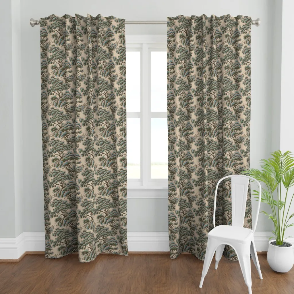 Umbria Dusk Woods Curtain Panel - Dark Green product