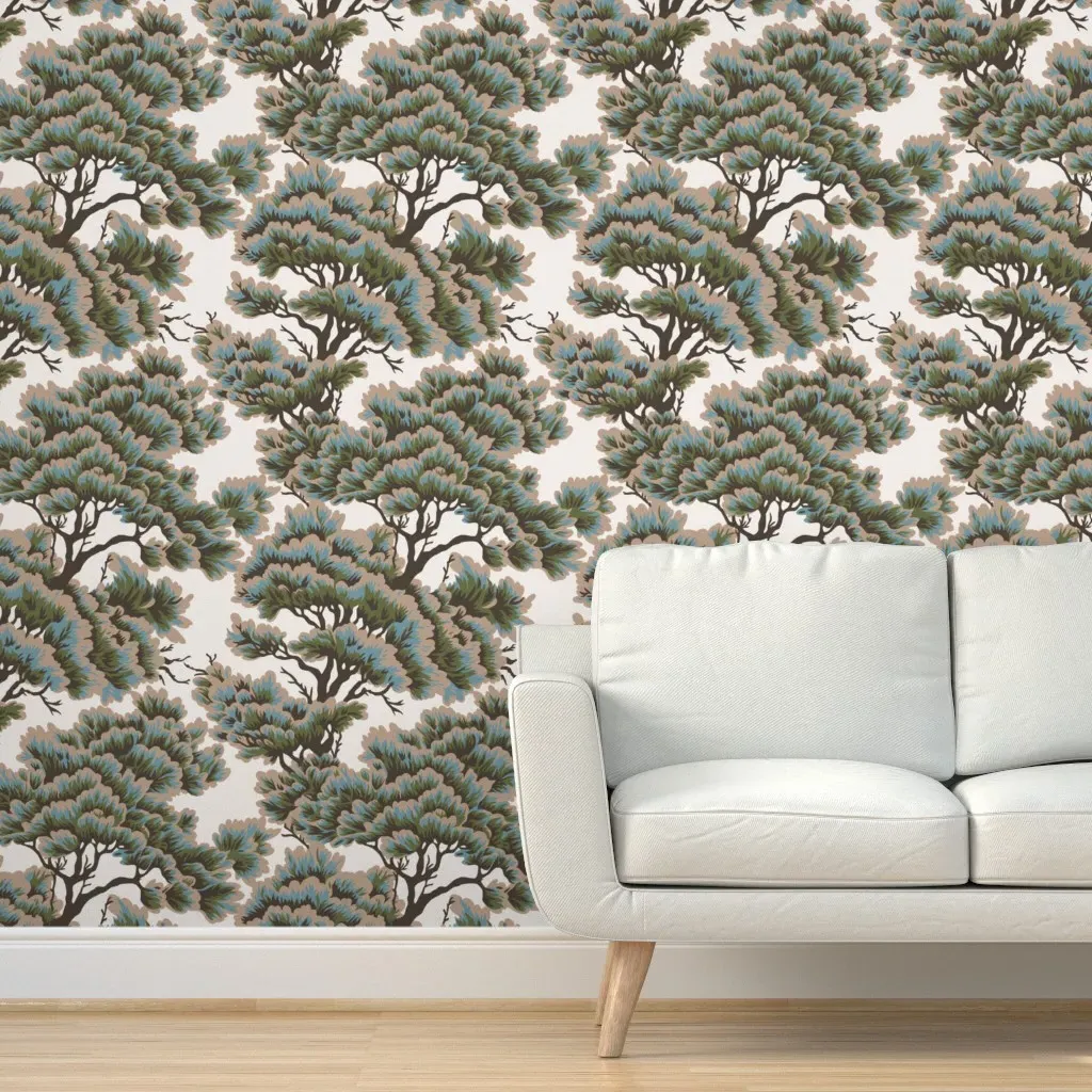 Umbria Dusk Woods Peel and Stick Wallpaper - Dark Teal product
