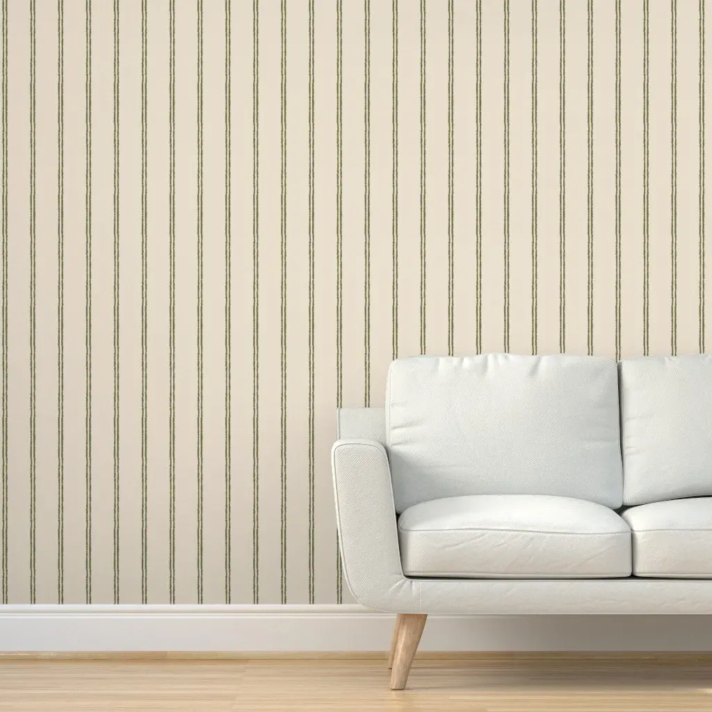 Umbria Golden Stripe Peel and Stick Wallpaper - Sage Green product