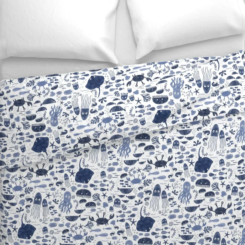 Under The Deep Blue Sea Duvet Cover - Indigo alternate view