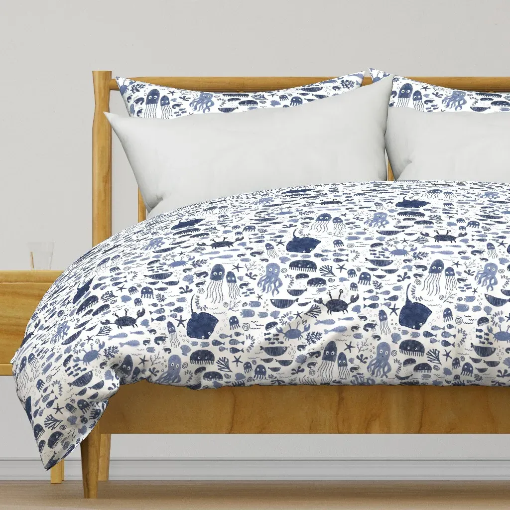 Under The Deep Blue Sea Duvet Cover - Indigo product
