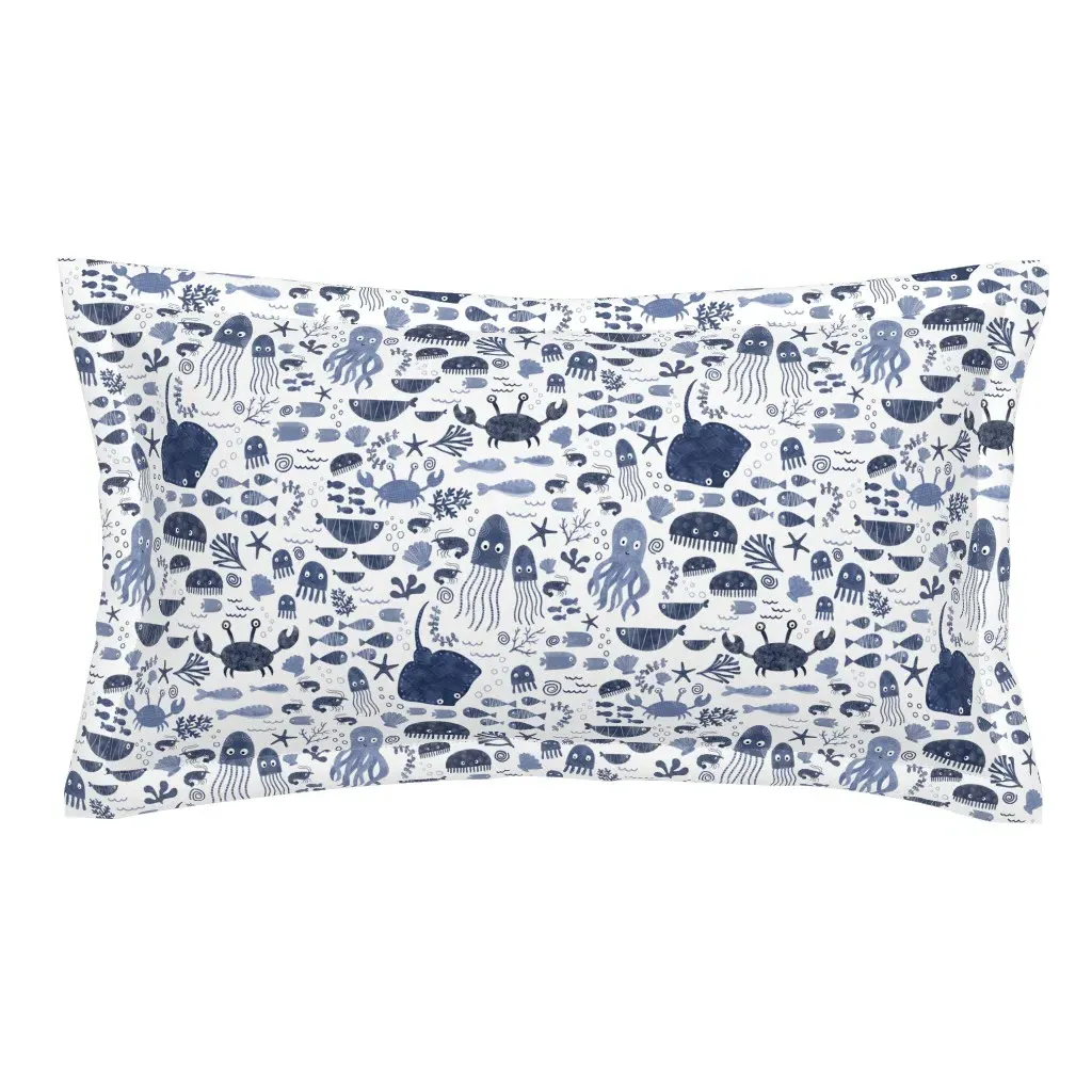 Under The Deep Blue Sea King Pillow Sham - Indigo product