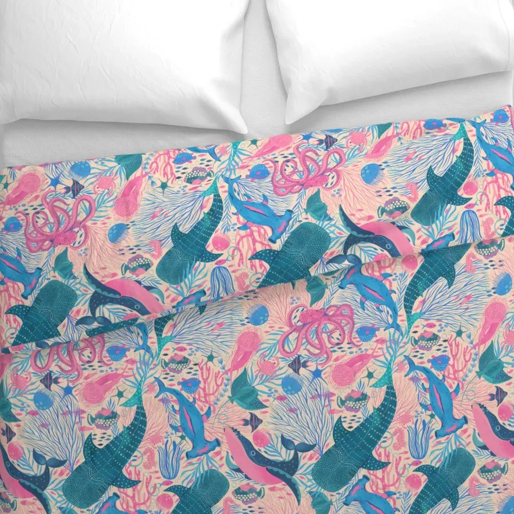 Under The Sea Duvet Cover - Pink alternate view