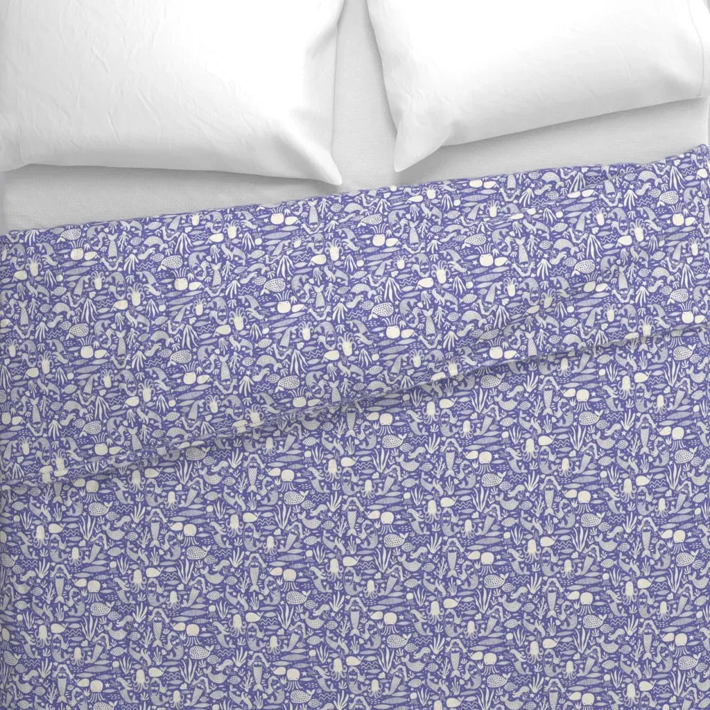 Underwater Mermaids Sea Life Duvet Cover - White alternate view