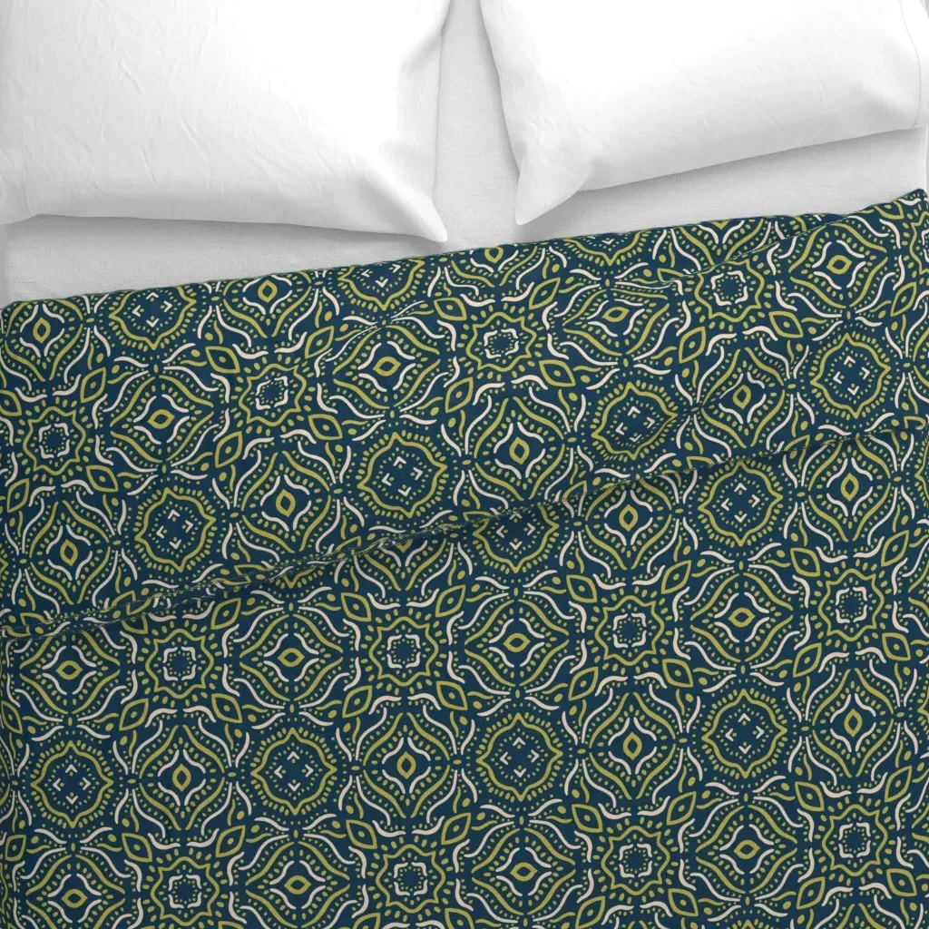 Unexpected Dark Medium Duvet Cover - Olive Green alternate view