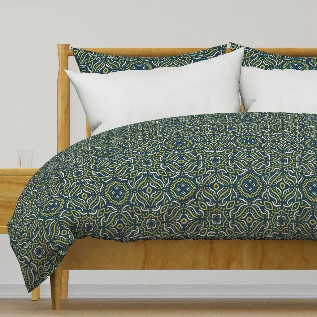 Unexpected Dark Medium Duvet Cover - Olive Green product