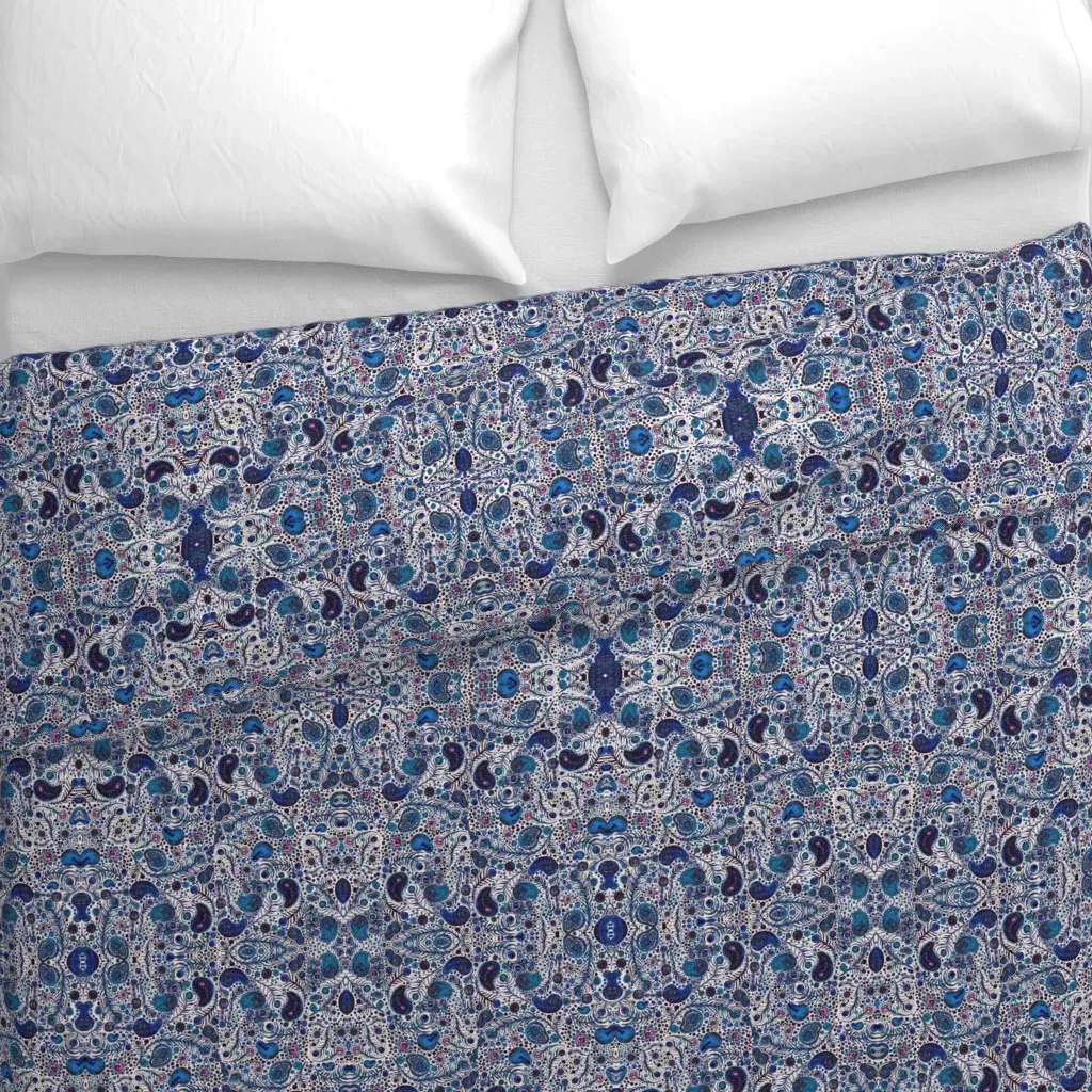 Unicorn Paisley Duvet Cover - Blue alternate view