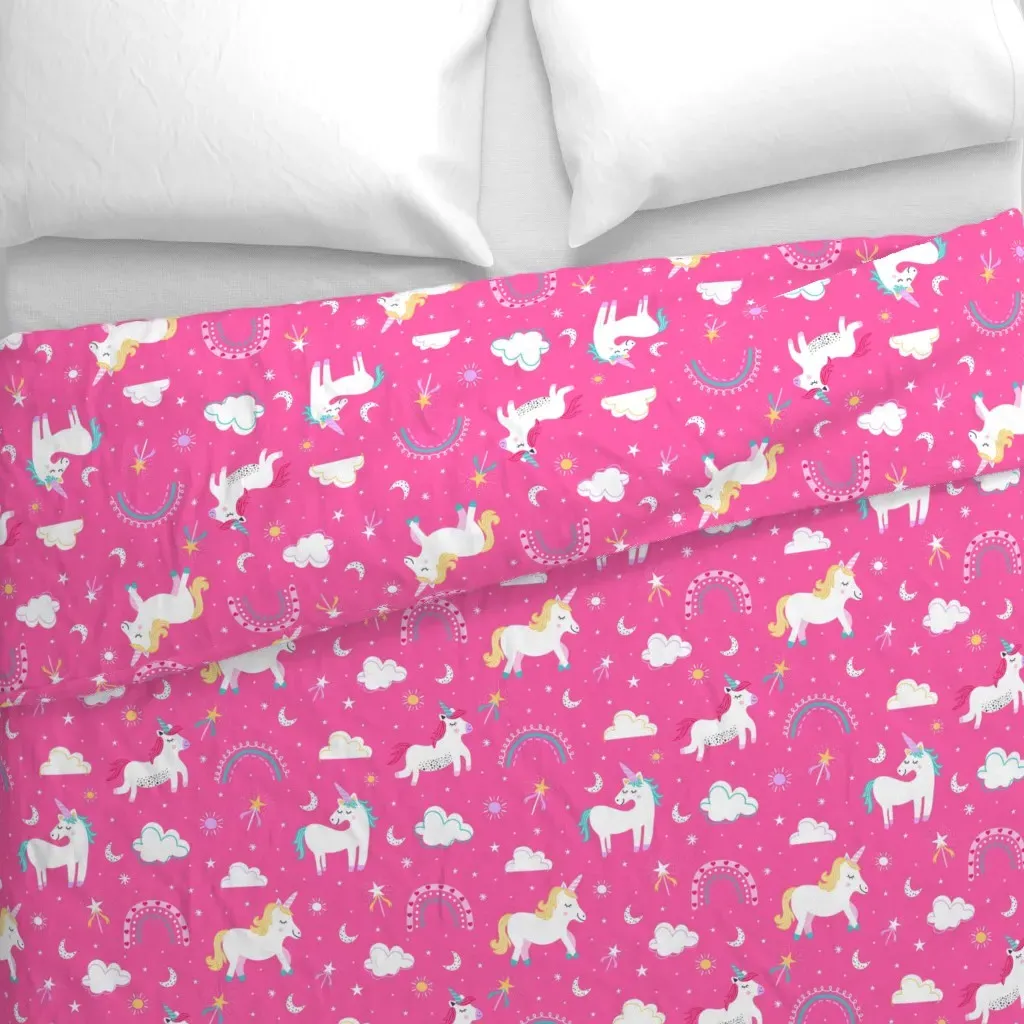 Unicorn Rainbows Magic Fantasy Duvet Cover - White alternate view