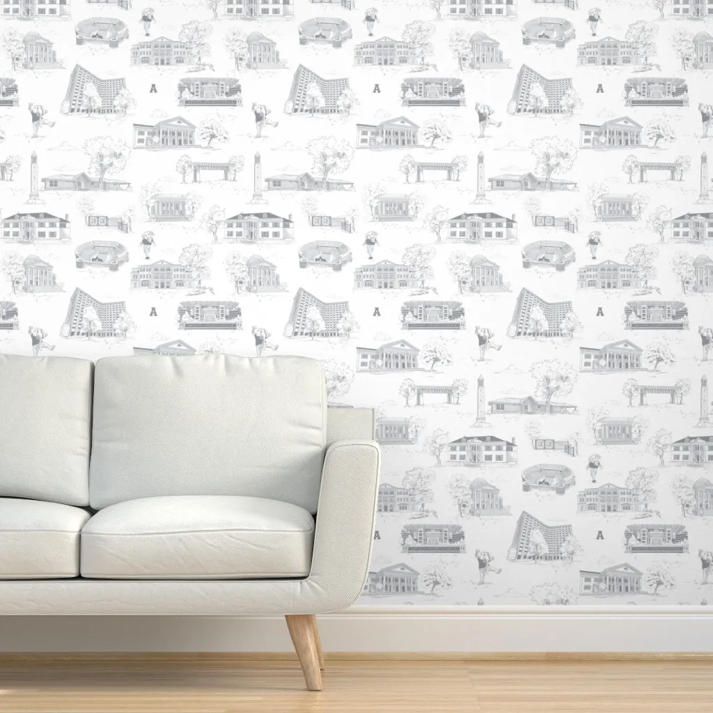University Of Alabama Toile Peel and Stick Wallpaper - Gray product