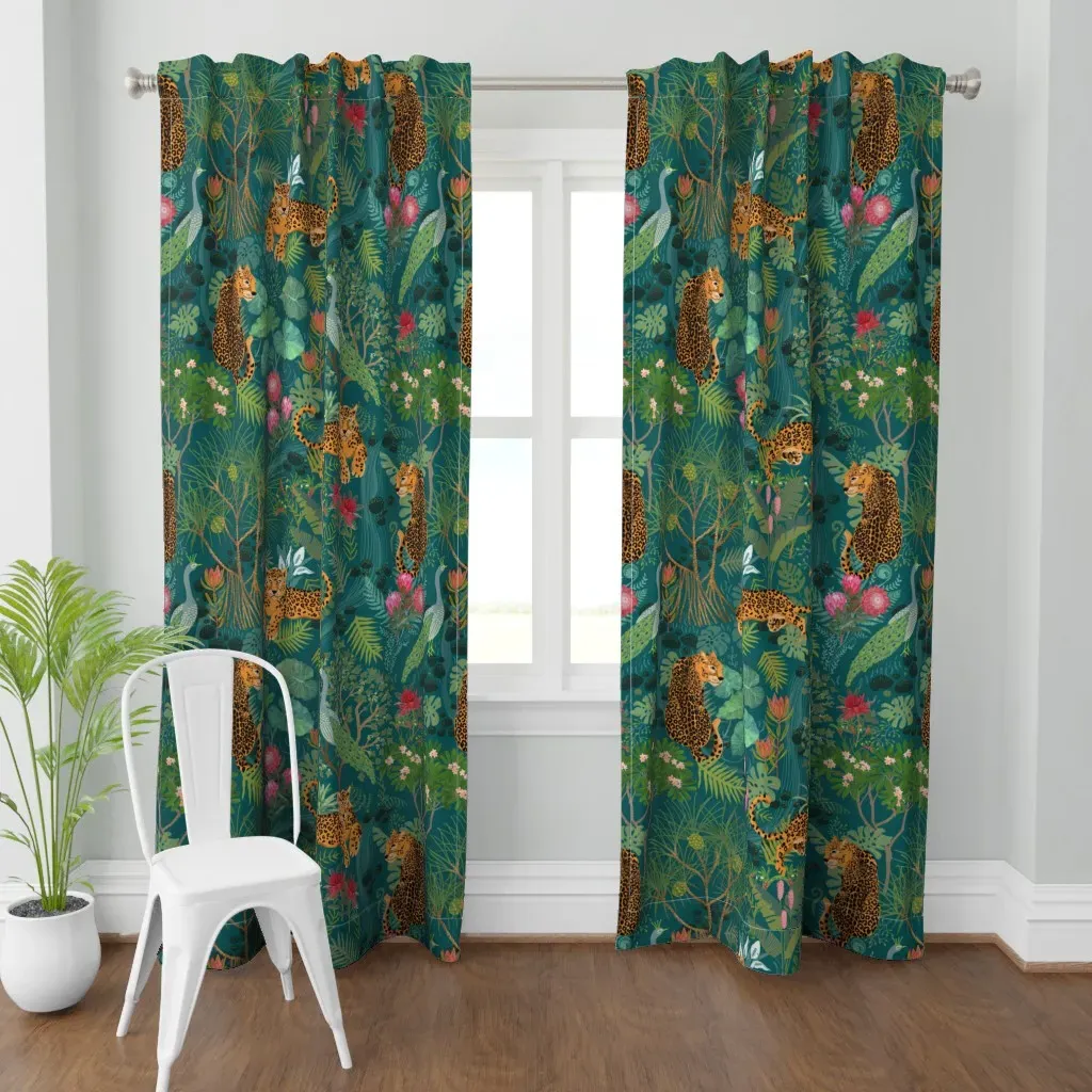 Untamed Large Curtain Panel - Teal product