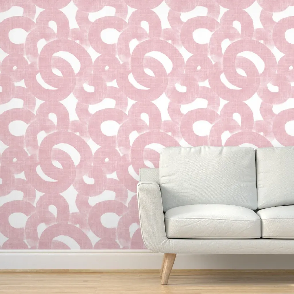 Urban Loops Strokes Peel and Stick Wallpaper - Dusty Rose product