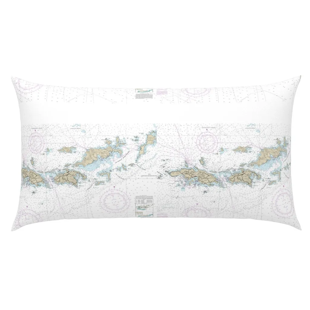 US Virgin Islands Nautical Map King Pillow Sham - Blue product