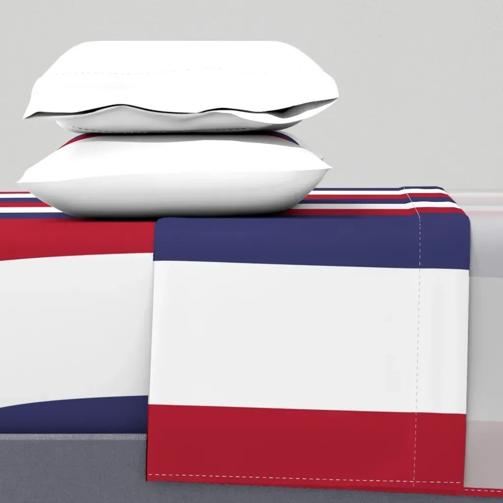 USA Flag Vertical Stripes Queen Sheet Set - Red product