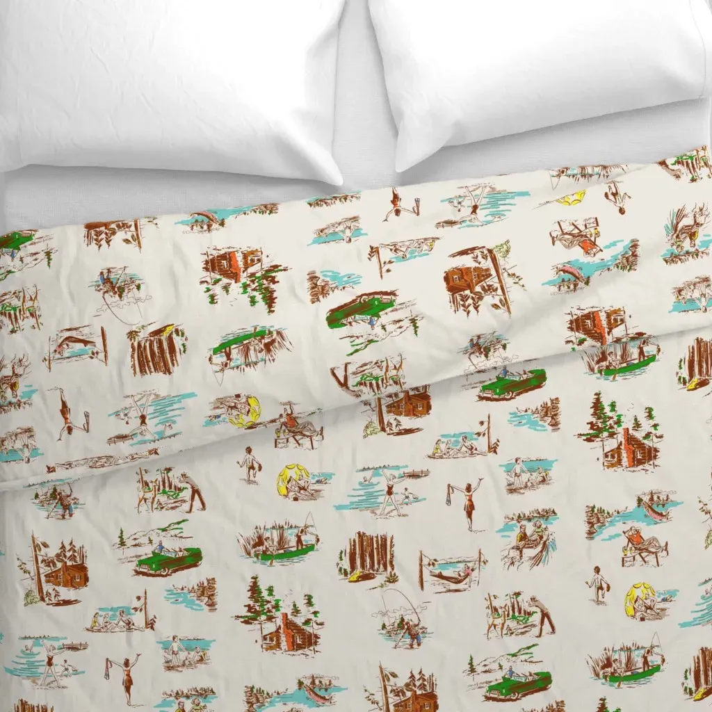Vacation In Wonderful Duvet Cover - Beige alternate view
