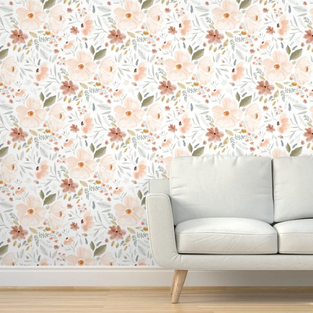 Valencia Gardens Peel and Stick Wallpaper - Peach product