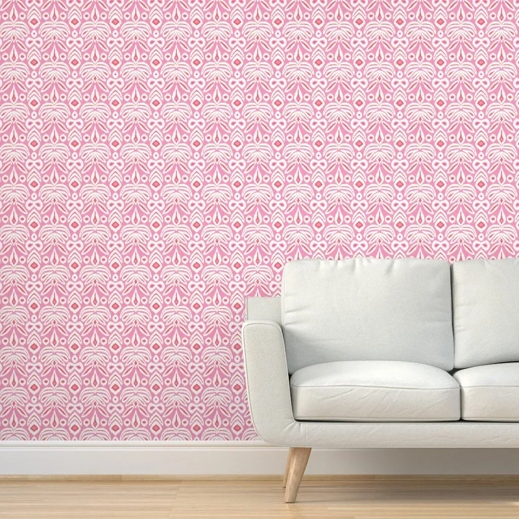 Valentine Bloom Ikat Peel and Stick Wallpaper - Pink product