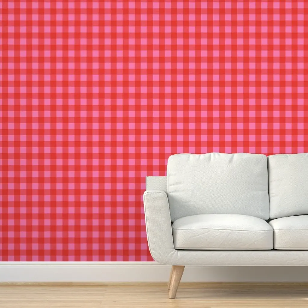 Valentine Buffalo Plaid Peel and Stick Wallpaper - Red product
