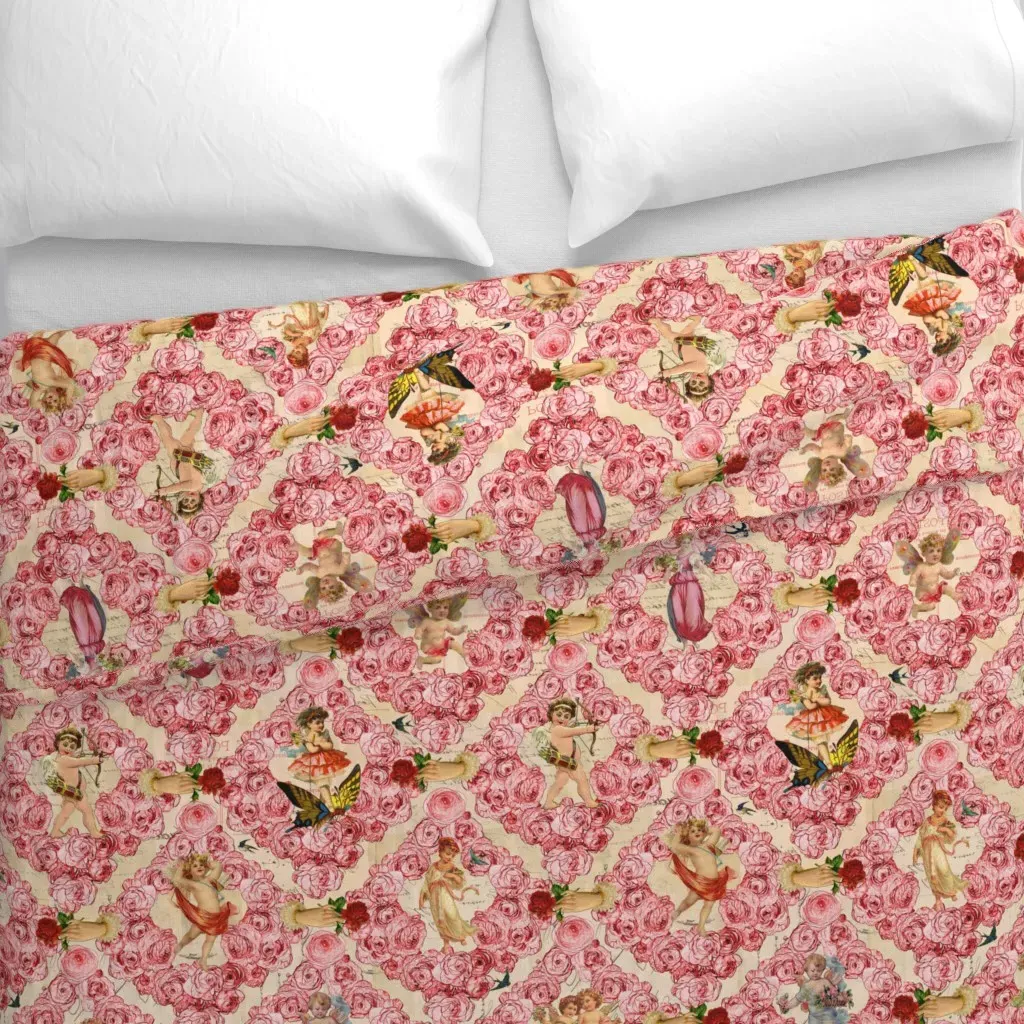 Valentine Mixed Media Duvet Cover - Pink alternate view