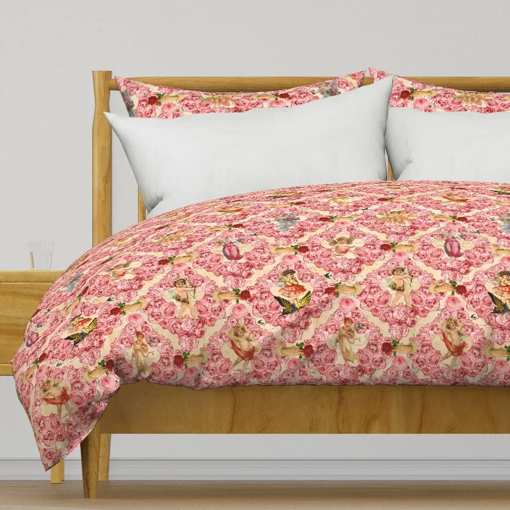 Valentine Mixed Media Duvet Cover - Pink product