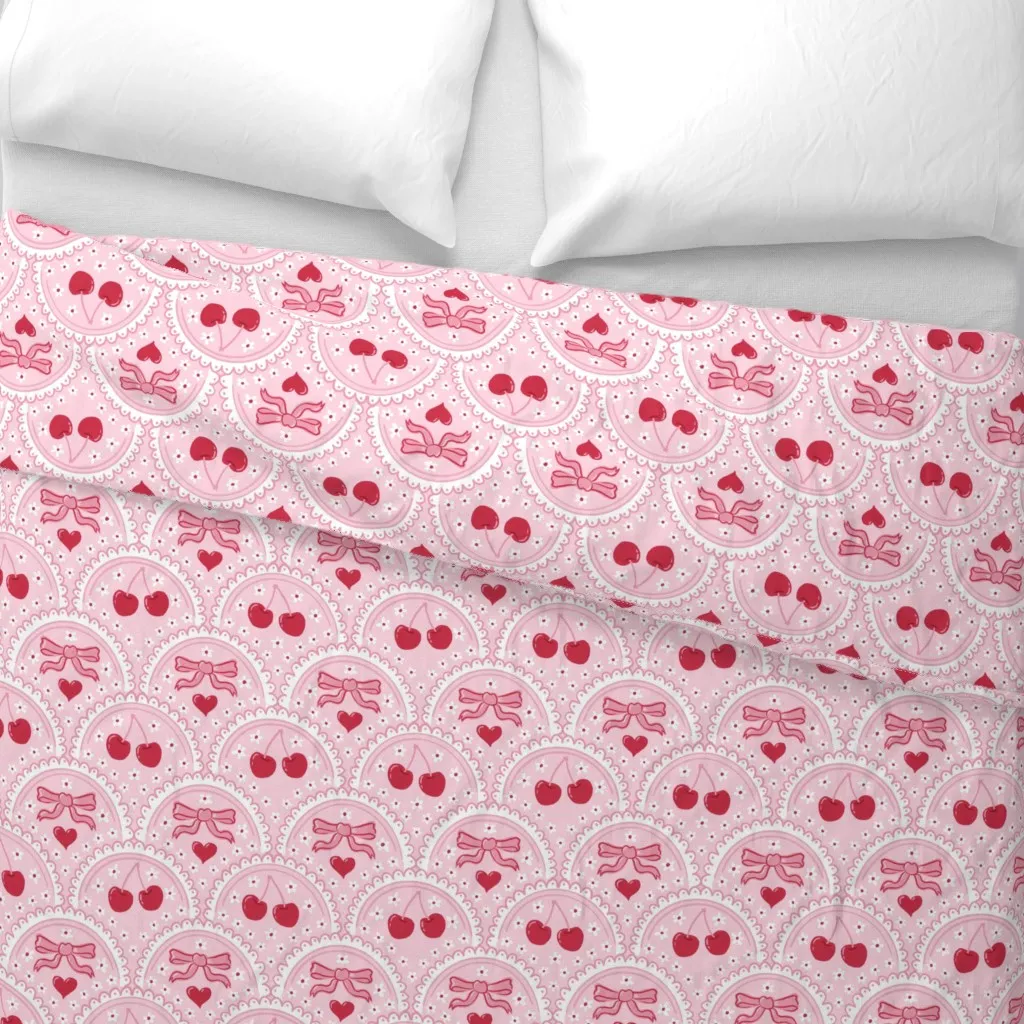Valentines Day Scallop Duvet Cover - Pink alternate view