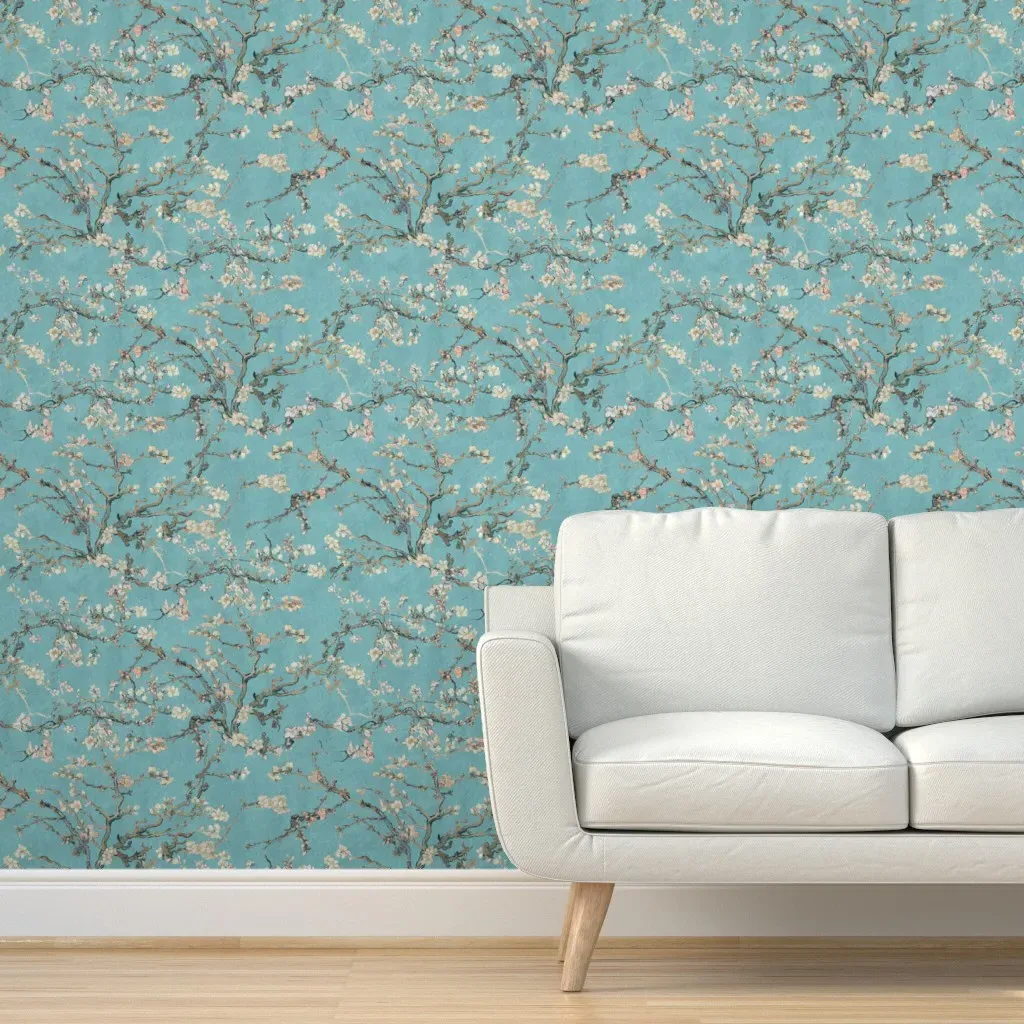 Van Gogh Almond Blossom Peel and Stick Wallpaper - Green, Blue product