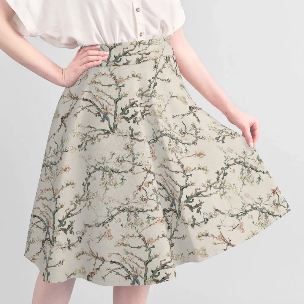 Van Gogh Almond Blossom Sport Pique Fabric - Off-White alternate view