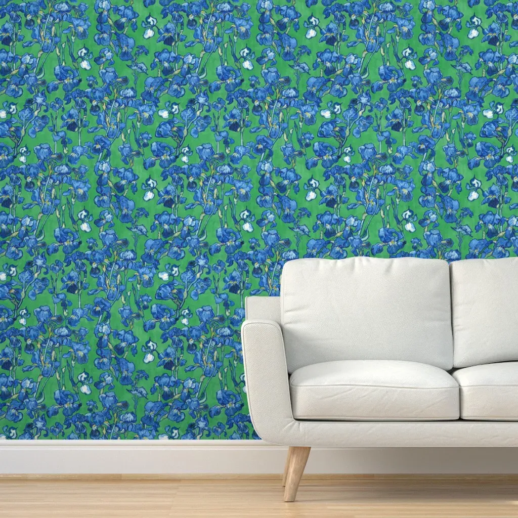 Van Gogh Irises Peel and Stick Wallpaper - Blue, Green product