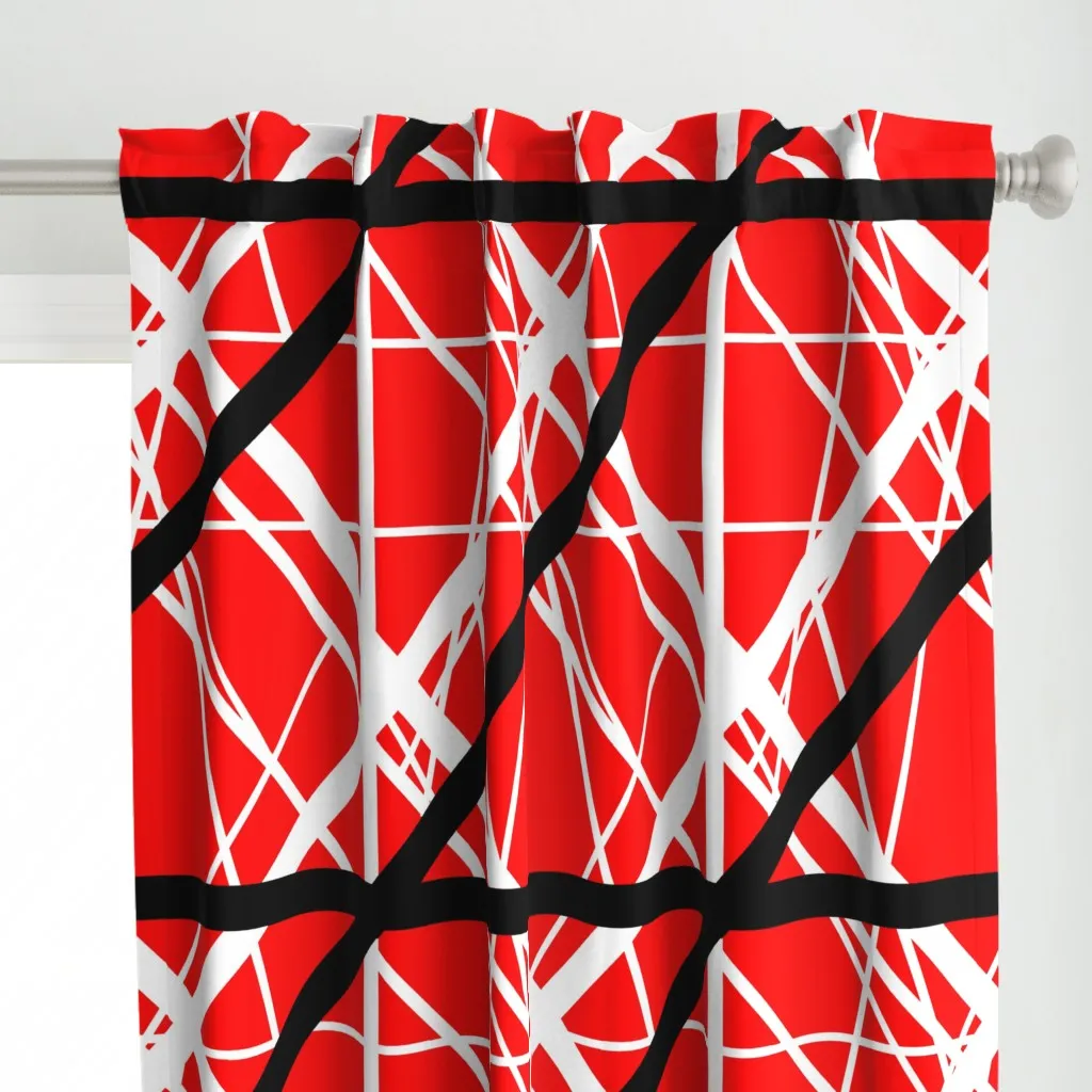 Van Halen Inspired Stripe Curtain Panel - Red alternate view
