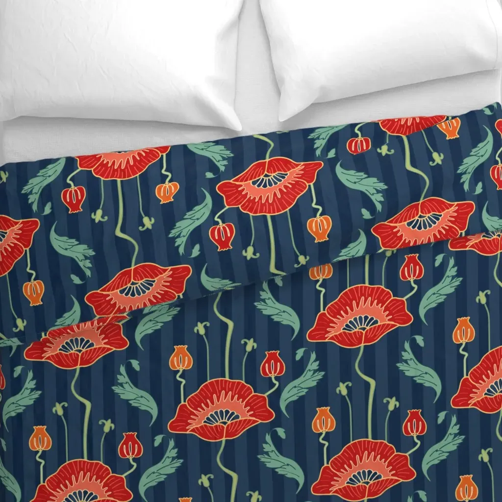 Variation No. 1 Big Art Duvet Cover - Red alternate view