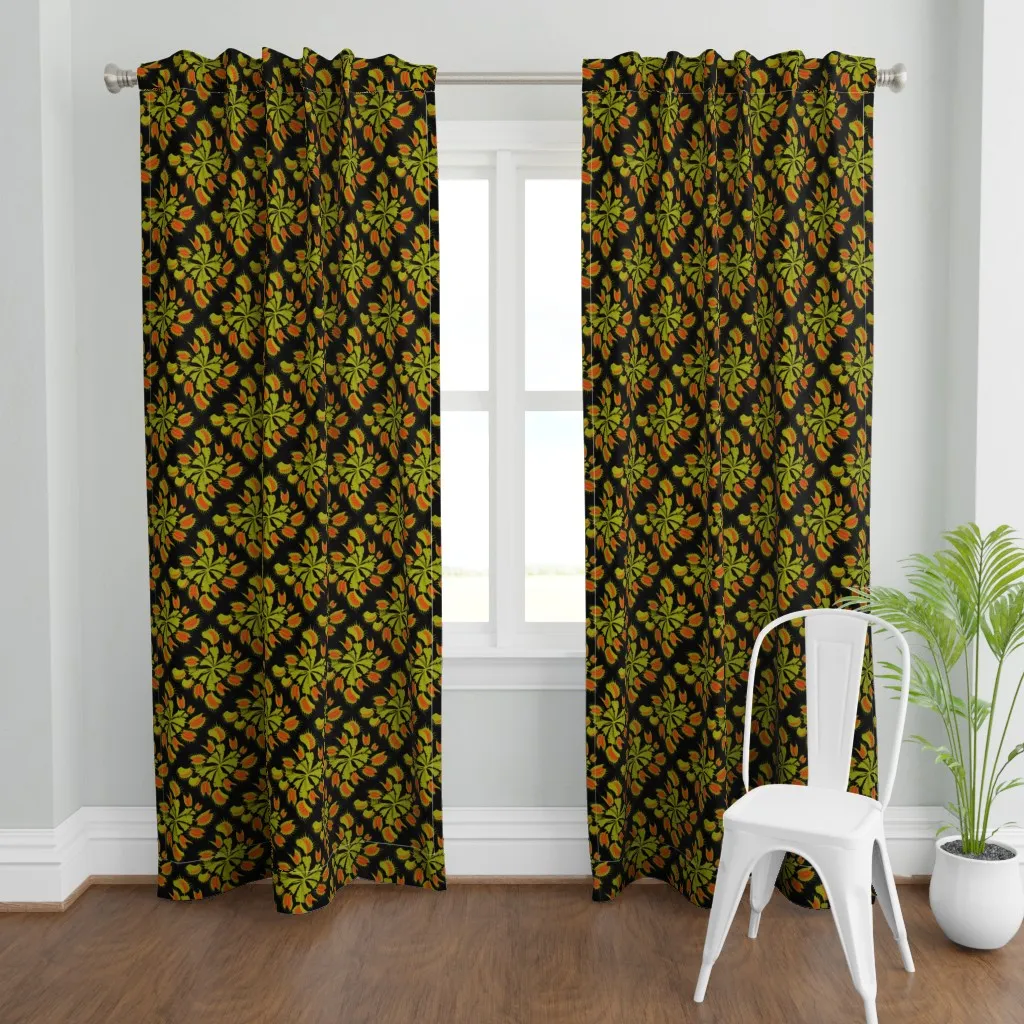 Venus Fly Trap Verdant Curtain Panel - Olive Green product