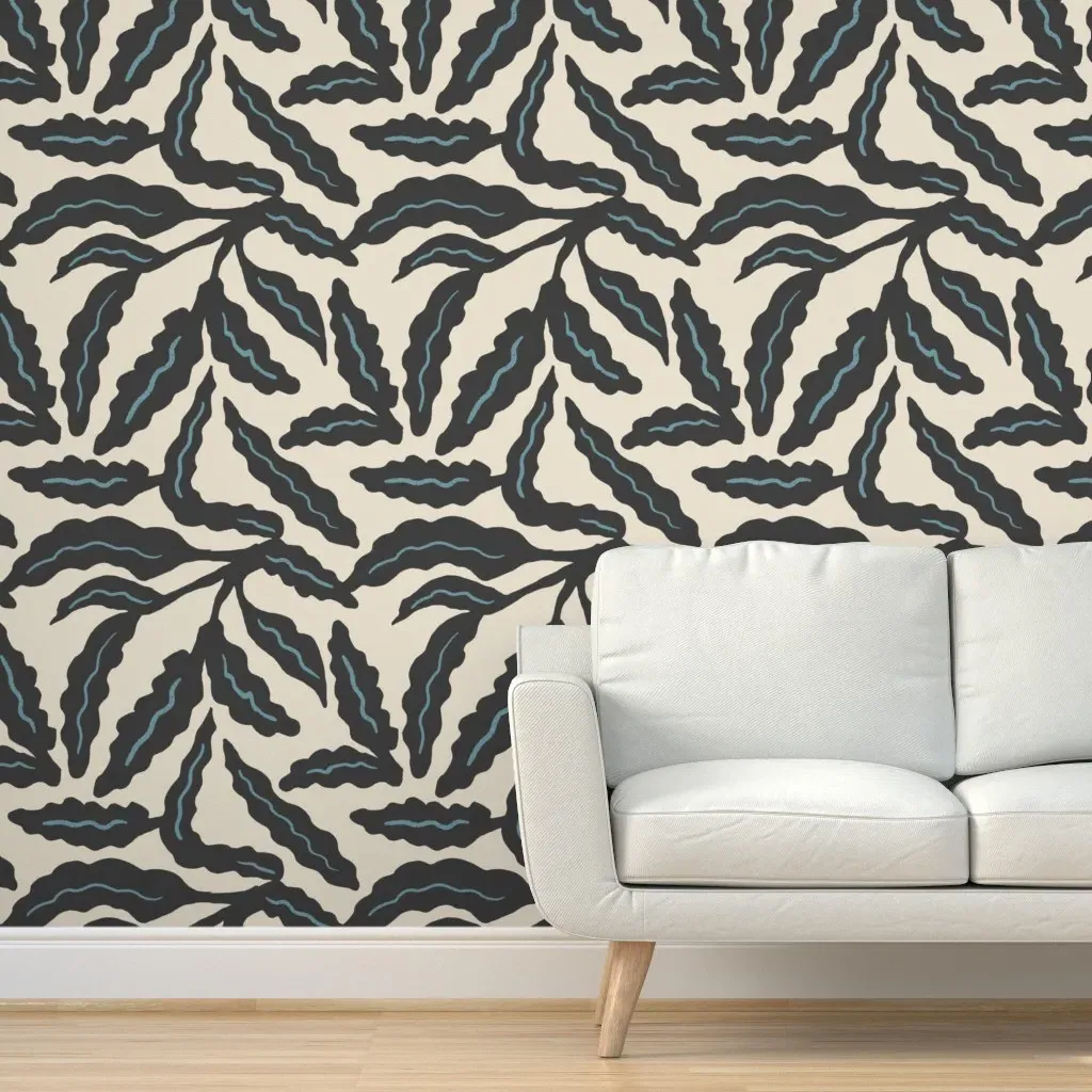 Veranda Leaf Peel and Stick Wallpaper - Dark Gray product