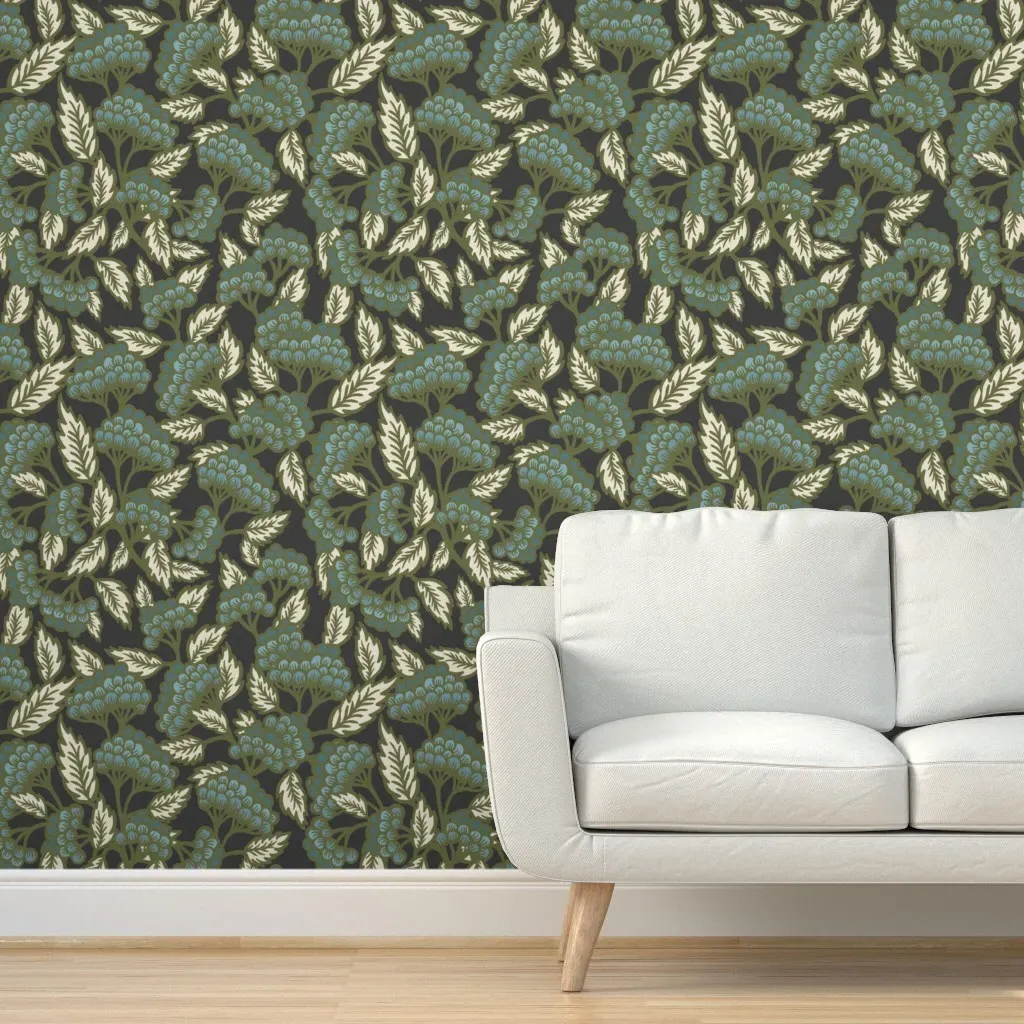 Veranda Night Garden Peel and Stick Wallpaper - Teal product