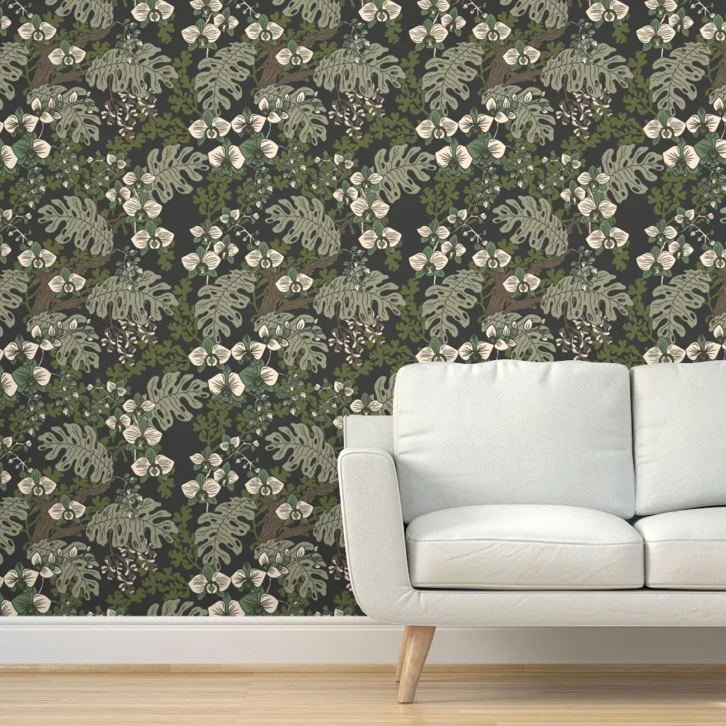 Veranda Orchid Peel and Stick Wallpaper - Off-White product