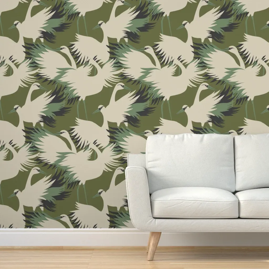 Veranda Swan Peel and Stick Wallpaper - Off-White product