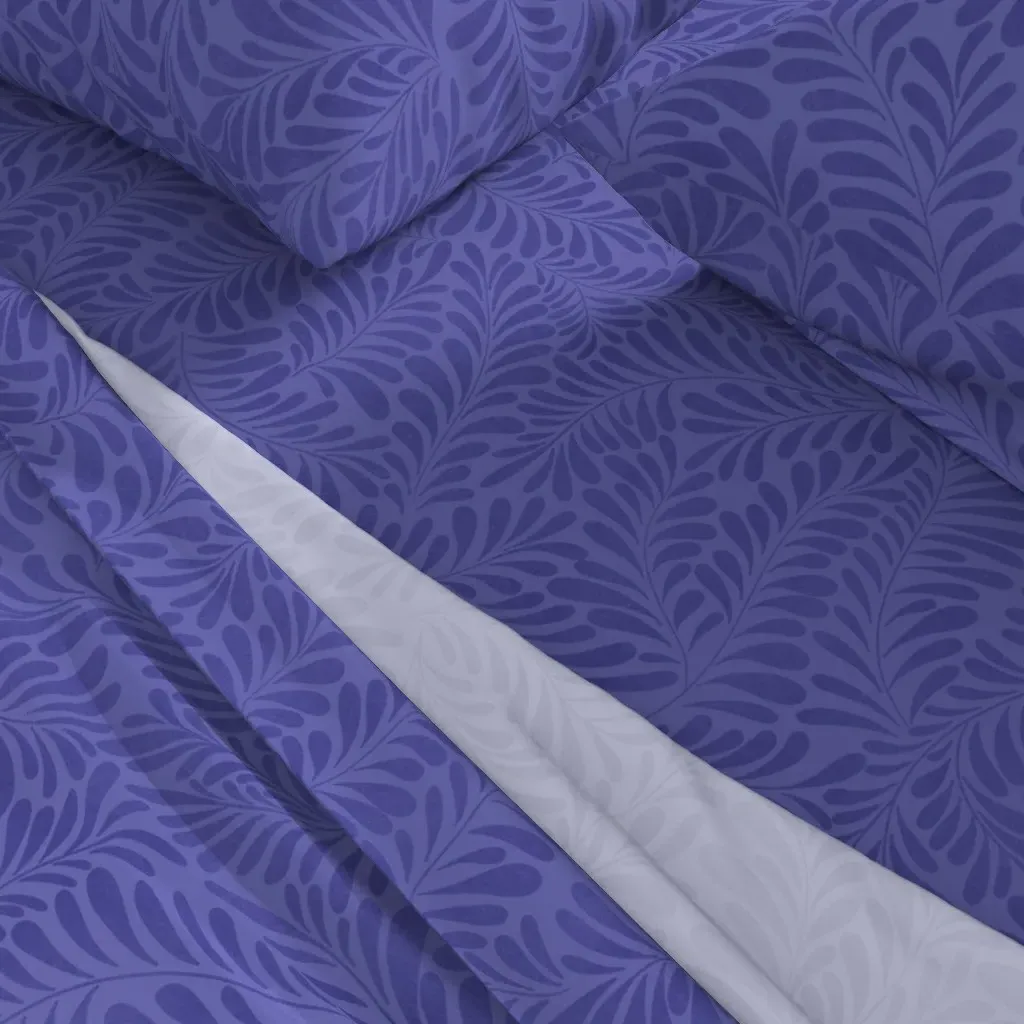Veri Peri Purple Swirl Leaf Queen Sheet Set - Periwinkle alternate view
