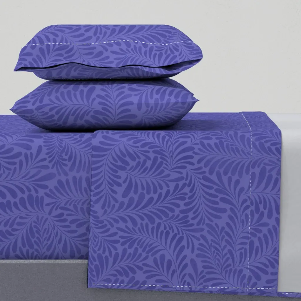 Veri Peri Purple Swirl Leaf Queen Sheet Set - Periwinkle product