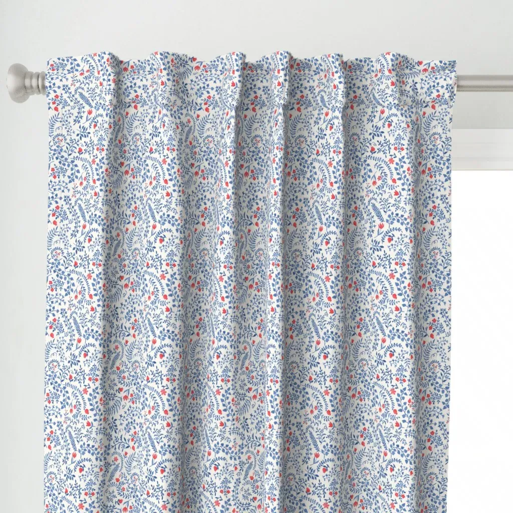Veronica Americana Curtain Panel - Blue alternate view