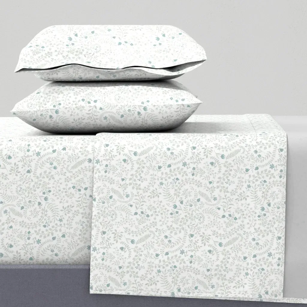 Veronica Healing Aloe And Aegean Teal King Sheet Set - Light Grey product