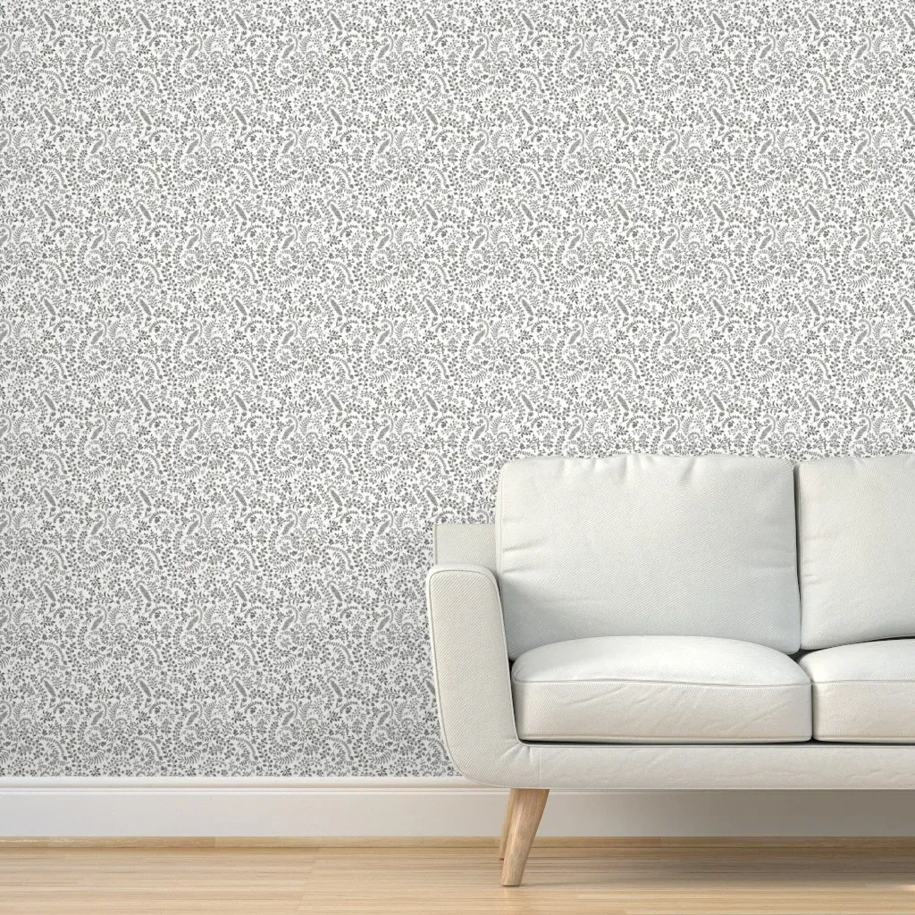 Veronica Peel and Stick Wallpaper - Charcoal, White product