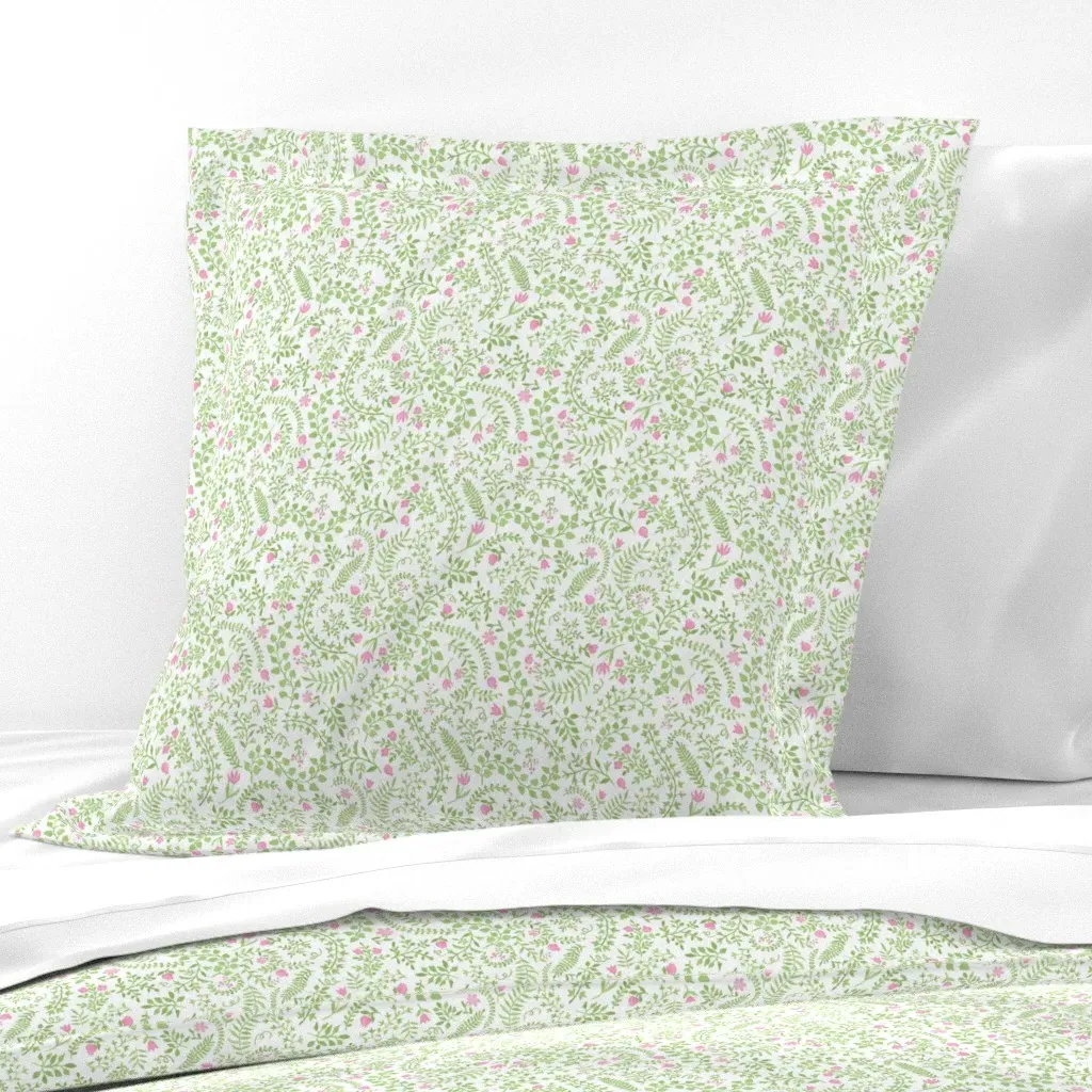 Veronica Spring Euro Pillow Sham - Green, Pink product