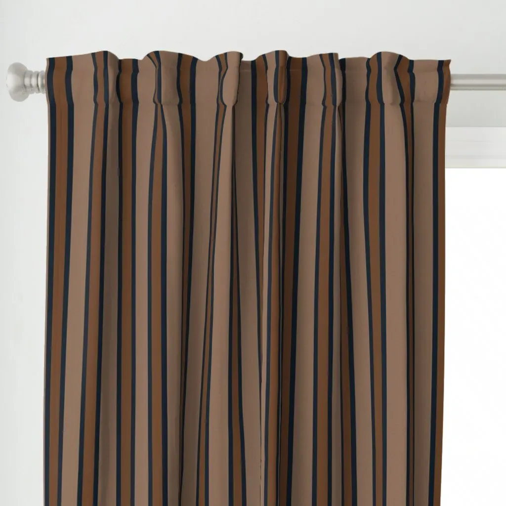Vertical Block Stripes Curtain Panel - Taupe alternate view