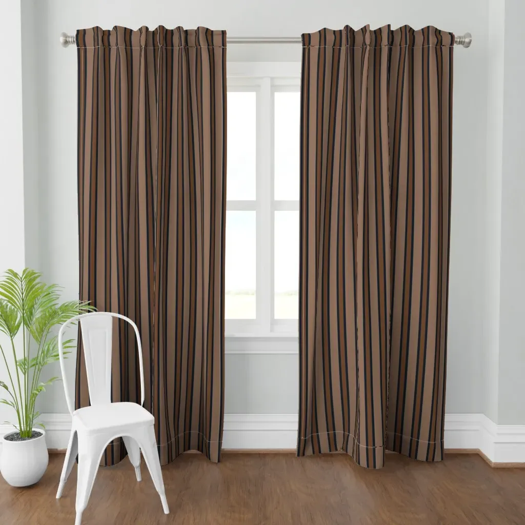 Vertical Block Stripes Curtain Panel - Taupe product