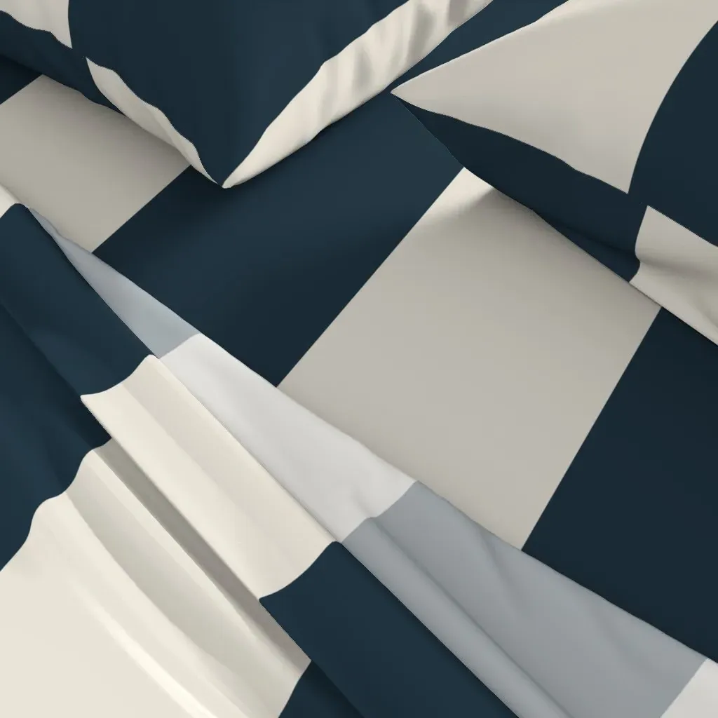 Vertical Cabana Stripes King Size Sheet Set - Navy Blue alternate view