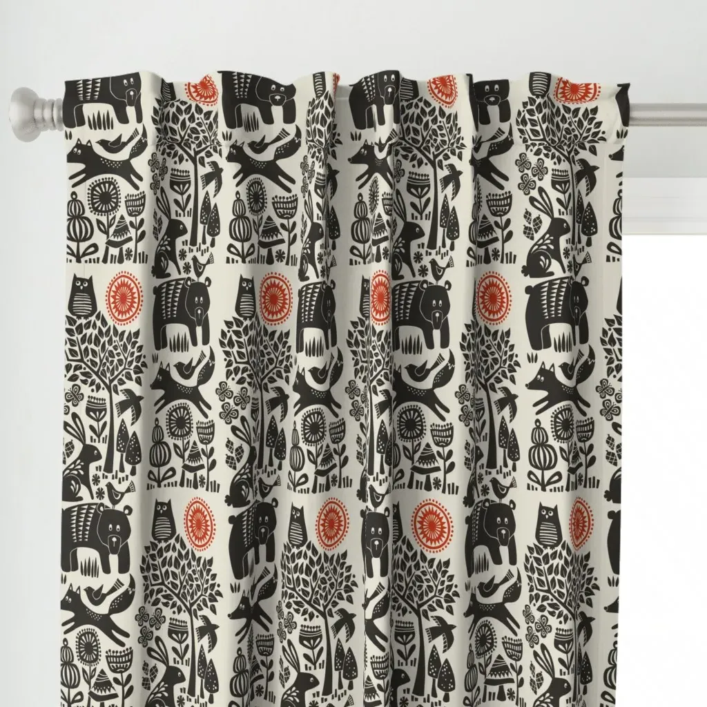 Vertical Forest Curtain Panel - Black alternate view