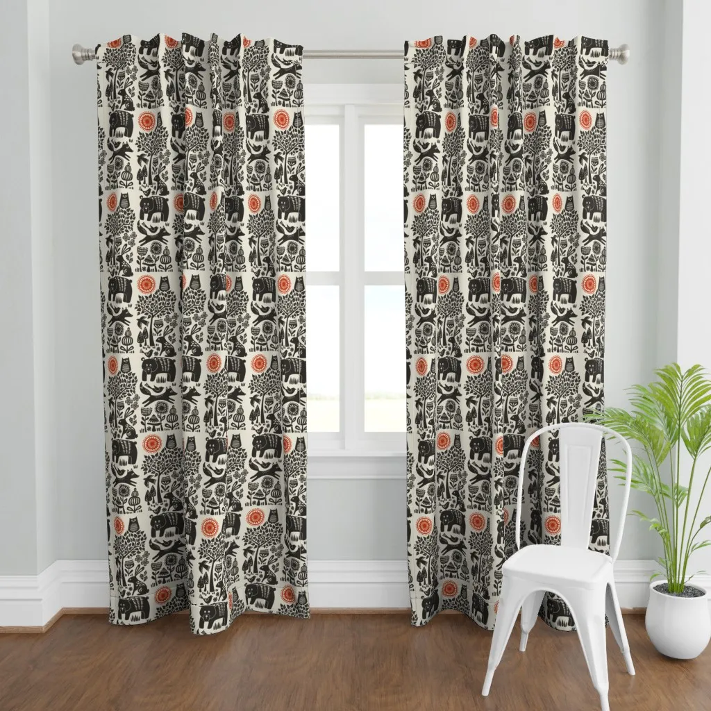 Vertical Forest Curtain Panel - Black product