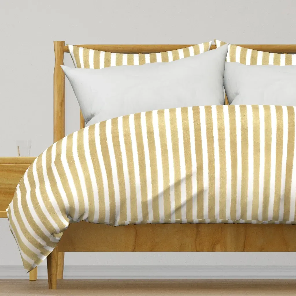 Vertical Gold Stripes Duvet Cover - Gold product
